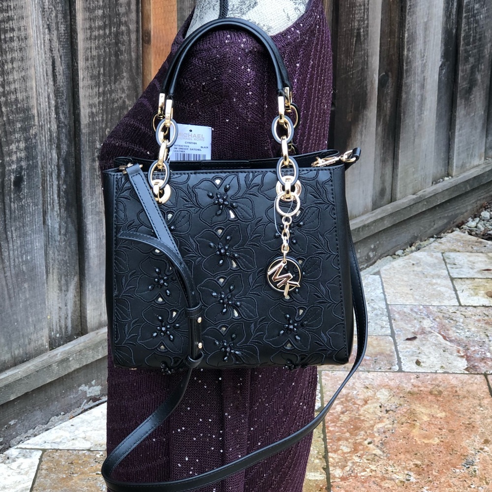 NWT Michael Kors embroidery Cynthia satchel purse - Picture 7 of 8